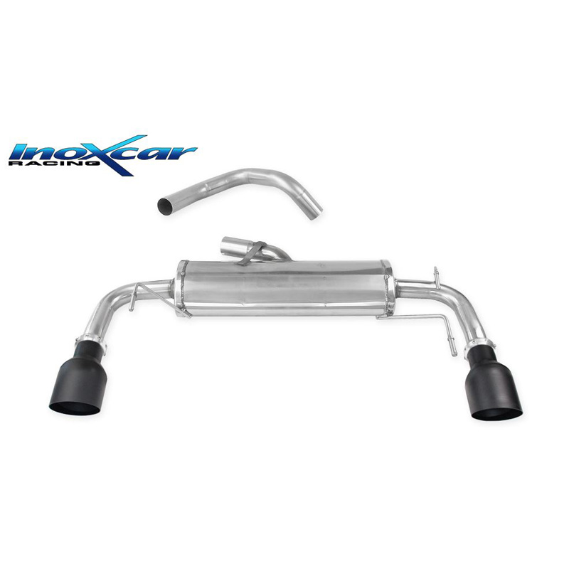 100% Inox Échappement Double sur mesure pour Fiat 500 Abarth 1.4T-Jet (135-160cv) 2008- + Cabrio 2010- 100mm Ceramic Black Edition (Ø48mm)