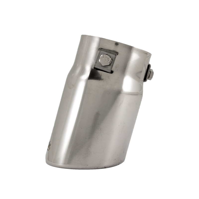 Simoni Racing Embout d'Échappement Rond/Oblique Inox - Ø76xL128mm - Montage ->68mm.