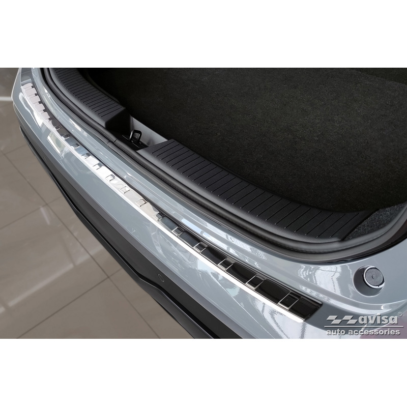 Protection de seuil arrière inox sur mesure pour Nissan Qashqai III 2021- 'Ribs'