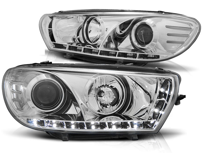Headlights VW Scirocco lll 08- Devil Eyes Dlite LED Chrome