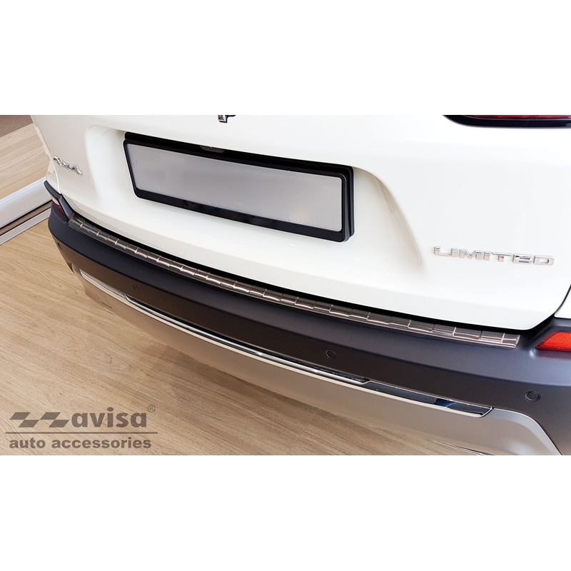 Protection de seuil arrière inox noir sur mesure pour Jeep Cherokee V FL 2018- 'Ribs'
