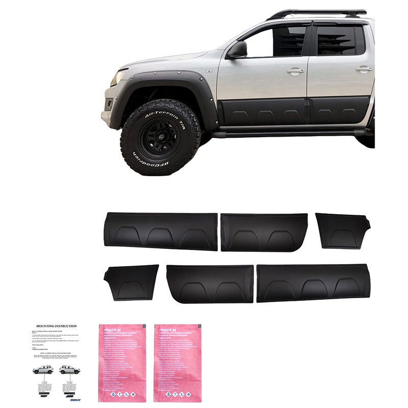 Jeu de baguettes de porte sur mesure pour Volkswagen Amarok MK1 2010-2022 - Noir mat