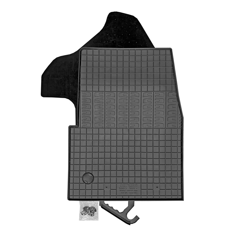 Set tapis de caoutchouc sur mesure pour Renault Master IV 2024- & Nissan Interstar 2024- (3-pièces + points de fixage)