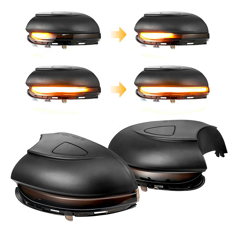 Set de Clignotants de Rétroviseurs LED sur mesure pour Volkswagen Jetta VI 2011- & Eos 2009- & Passat 3C 2011-2014 & CC 2008- & Beetle 2011- & Scirocco 2008- - Fumée - incl. Feux Dynamiques