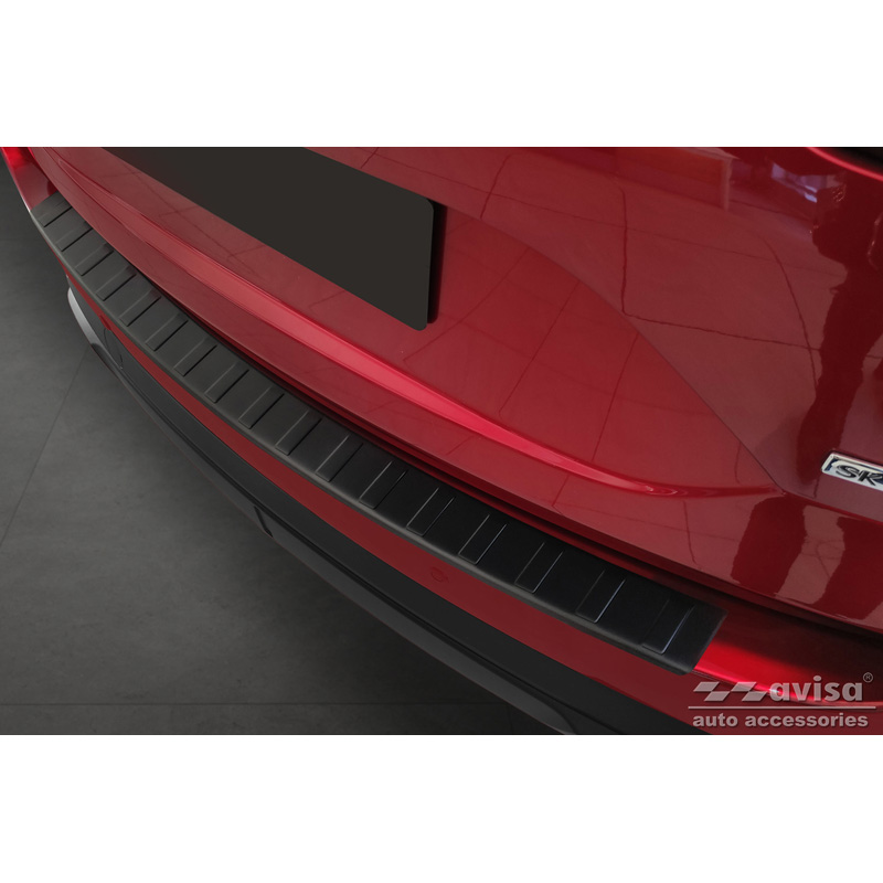 Protection de seuil arrière inox noir mat sur mesure pour Mazda CX5 II 2017- incl. Facelift 'Ribs'