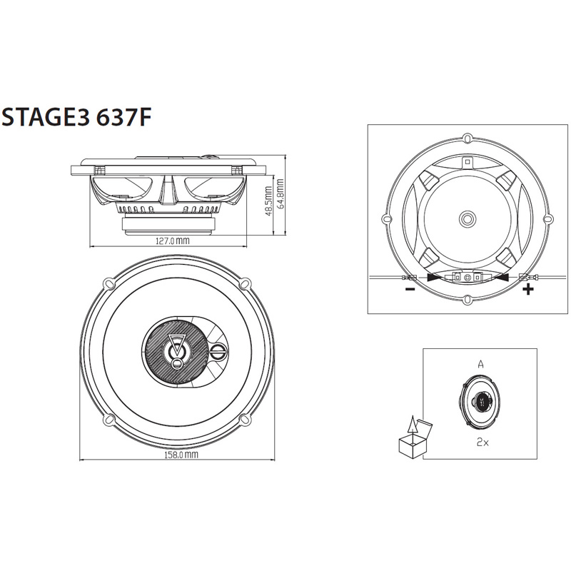 JBL Stage 3 637F 6.5'' (16cm) Set de haut-parleur (sans grille)