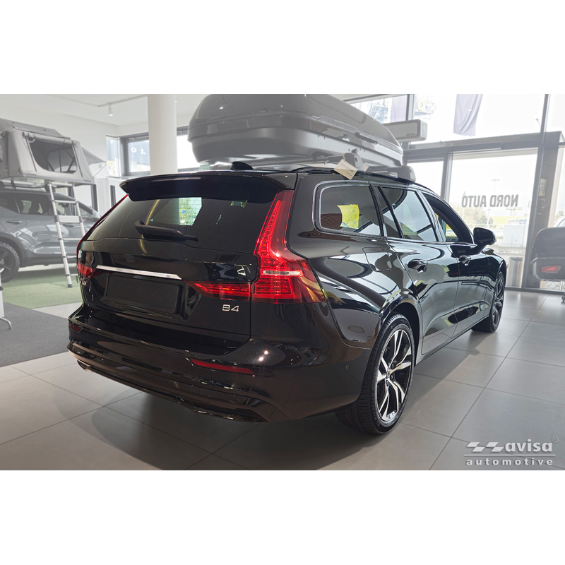 Avisa Revêtement d'habillage du hayon du coffre inox brossé sur mesure pour Volvo V60 II 2018-