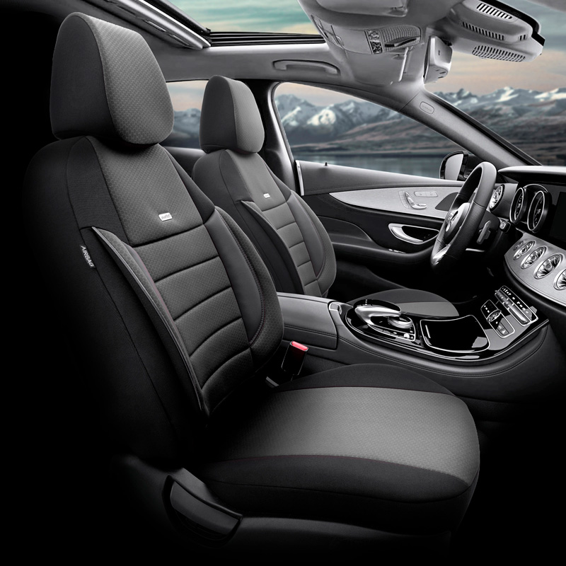 otoM Housse de sièges universel en textile 'SelectedFit Pro' Noir - 11-pièces - adapté aux Side-Airbags