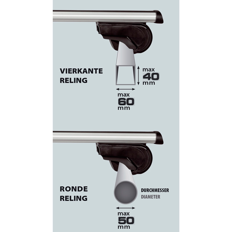 Jeu de barres de toit universelle Twinny Load Aluminium Driver 124cm pour voitures avec barres longitudinales d'origine ouvertes