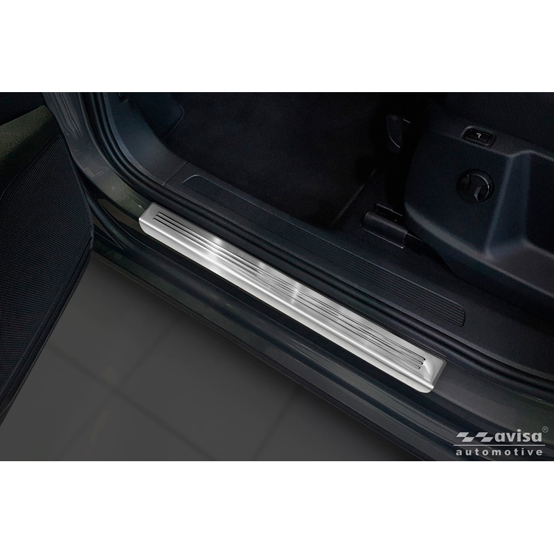 Avisa Seuils de portes inoxydable sur mesure pour VW Touran III 2015- incl. R-Line - 'Lines' - 4-pièces