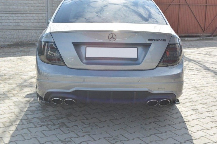 Achter zijskirts Mercedes CW204 63AMG/AMG-Line Maxton Design glans zwart