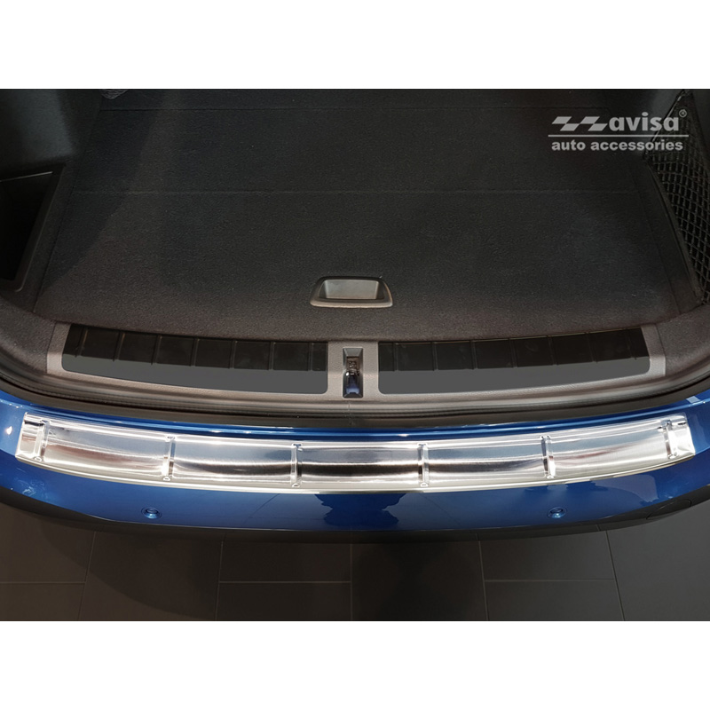 Protection de seuil arrière inox sur mesure pour BMW X1 (F48) M-Paquet 2015-2022 'Ribs'