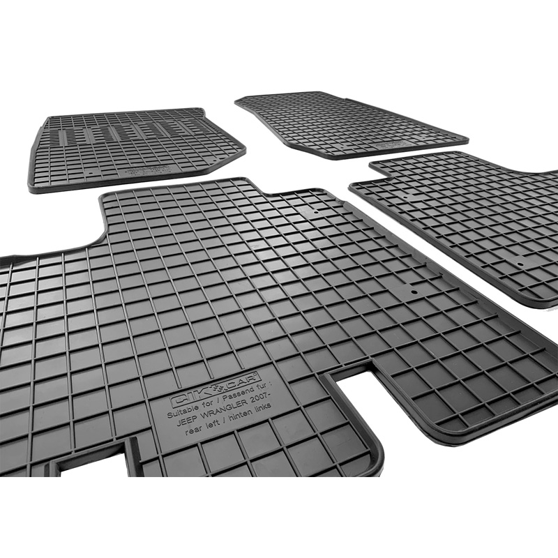Set tapis de caoutchouc sur mesure pour Jeep Wrangler III (JK) 2007-2018 (4-pièces)
