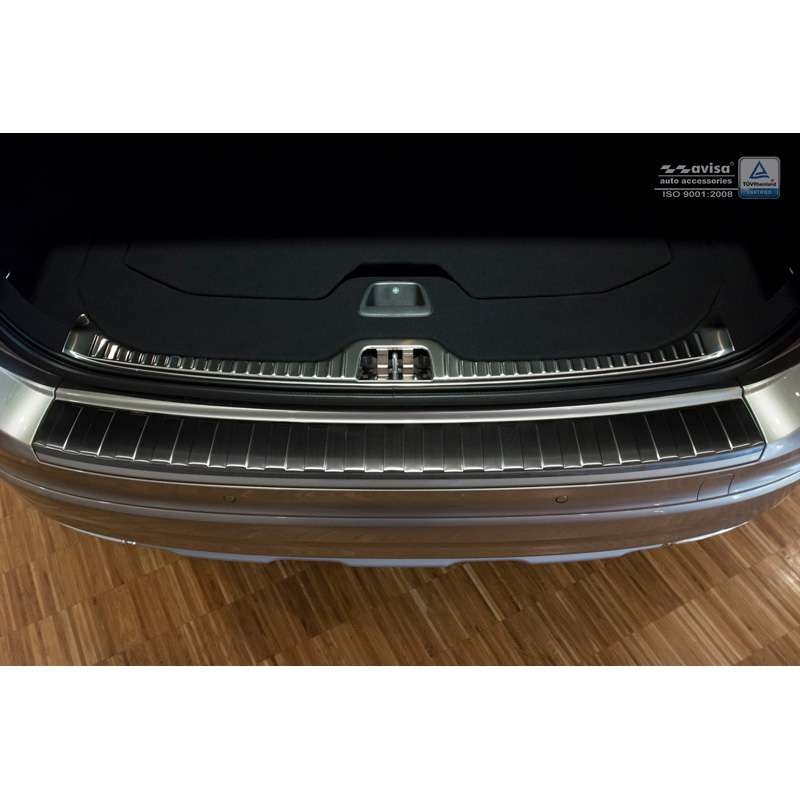 Protection de seuil arrière inox noir sur mesure pour Volvo XC60 2013-2016 'Ribs'