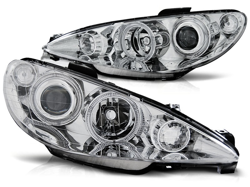 Phares Peugeot 206 Angel Eyes elr chrome AANBIEDING