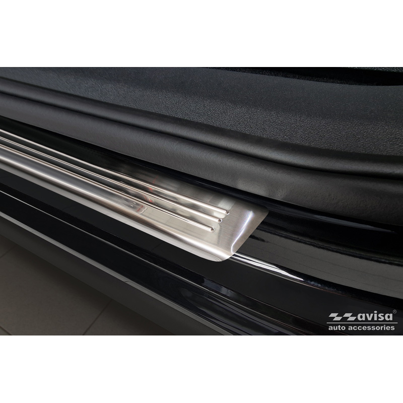 Seuils de portes inoxydable sur mesure pour Volkswagen Tiguan III (CT1) 2024- 'Lines' - 4-pièces