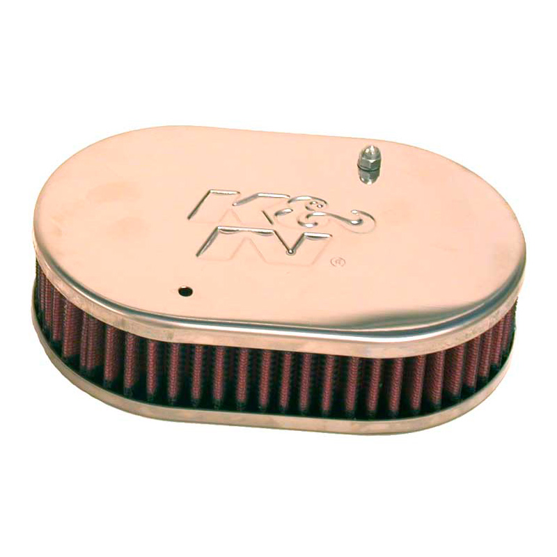 K&N Filtre à Air ovale petit sur mesure pour carburateur Weber 40/45/48 DCOE, Dellorto 40/45/48 DHLA, Hauteur d'assemblage 47mm (56-9106)