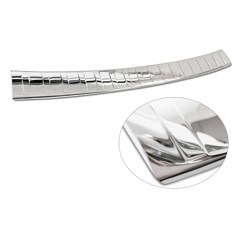 Protection de seuil arrière inox Chrome sur mesure pour Mercedes Classe-C AMG Estate (S206) 2021- 'Ribs'