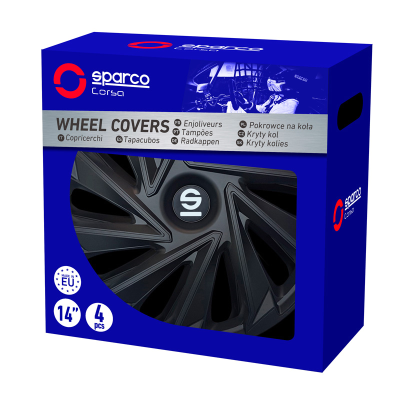 Sparco Enjoliveurs Varese - 15-pouces - Noir - Set de 4 pièces