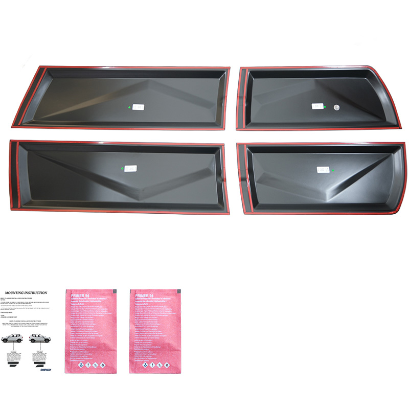 Oneway Jeu de baguettes de porte sur mesure pour Nissan Navara D40 2005-2010 - Noir mat