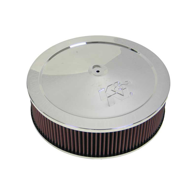 K&N Filtre à Air rond - 130mm raccord, 356mm diamètre, 108mm hauteur (60-1410)