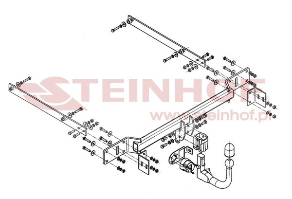 Trekhaak Mercedes W 204 4D C- Class (excl. AMG) 04/2007-02/2014
