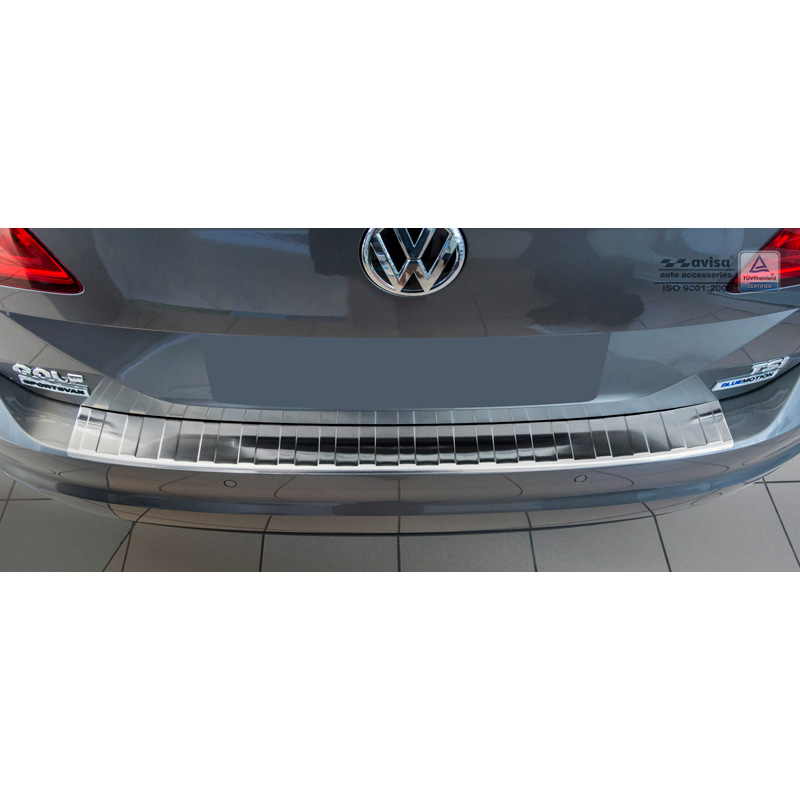 Protection de seuil arrière inox sur mesure pour Volkswagen Golf VII Sportsvan 2014- ' Ribs '