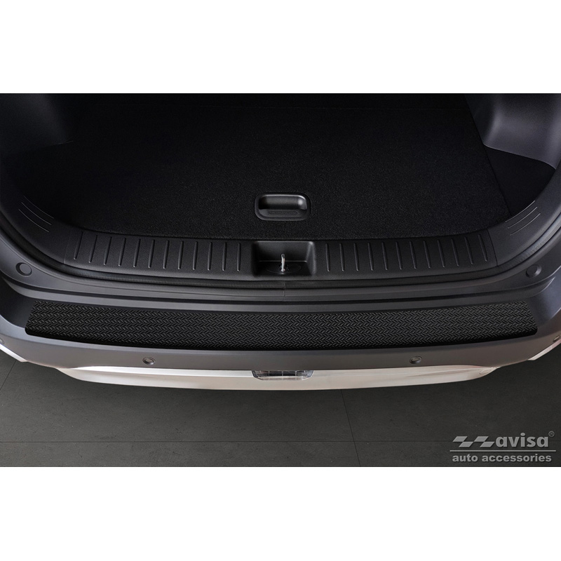 Protection de seuil arrière en aluminium noir mat sur mesure pour Kia Sportage V 2021- 'Riffled Plate'