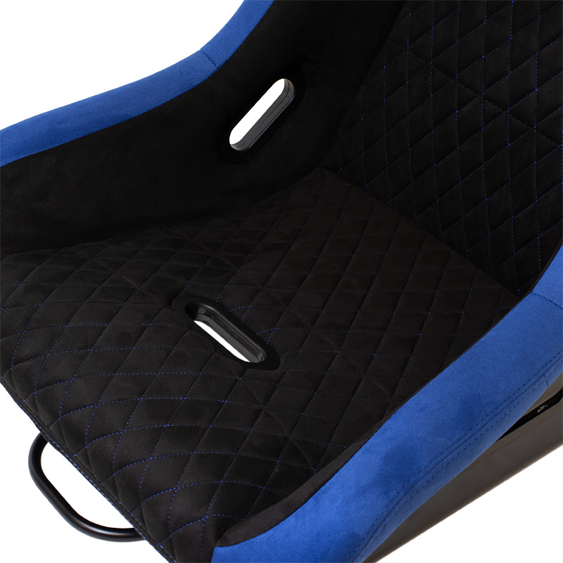Siège baquet 'LV' - Noir/Bleu - Dossier fixe en polyester - incl. glissières