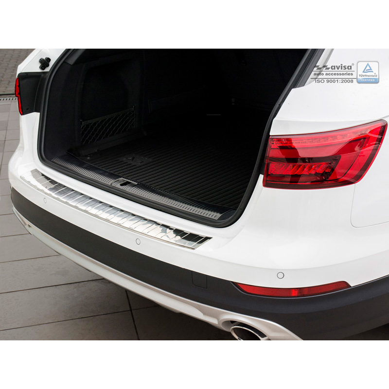 Protection de seuil arrière inox sur mesure pour Audi A4 B9 Allroad 2015-2019 & FL 2019- 'Ribs'