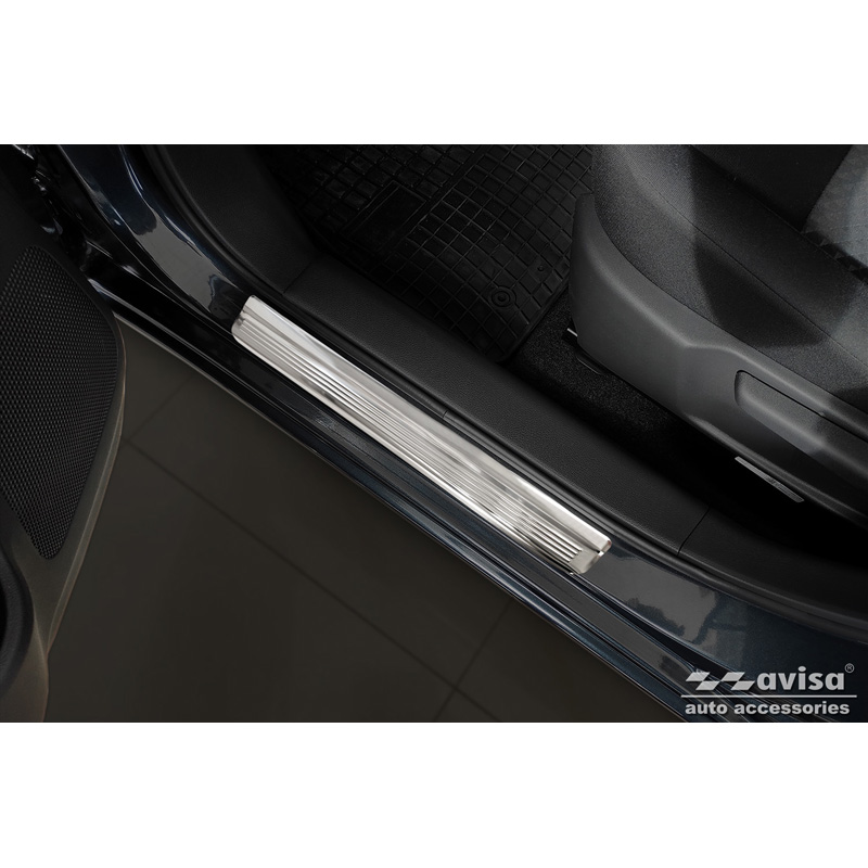 Seuils de portes inox sur mesure pour Honda Civic X HB 5-portes 2017- 'Lines' - 4-pièces