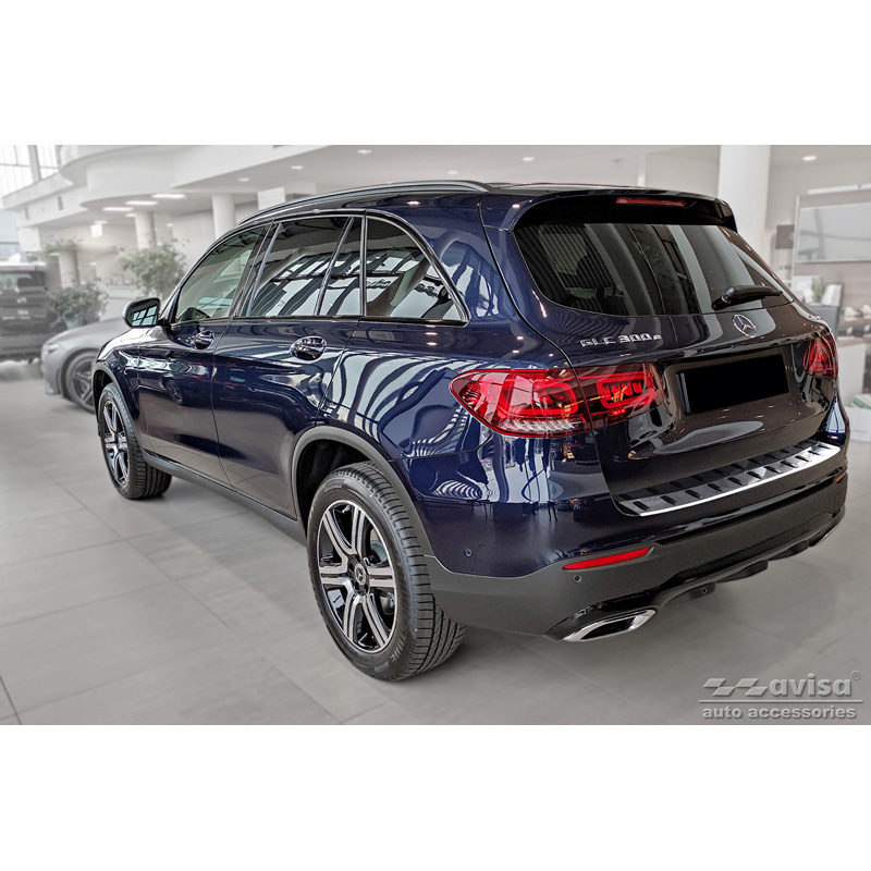 Protection de seuil arrière inox sur mesure pour Mercedes GLC (X253) 2015-2019 & Facelift 2019- 'STRONG EDITION'