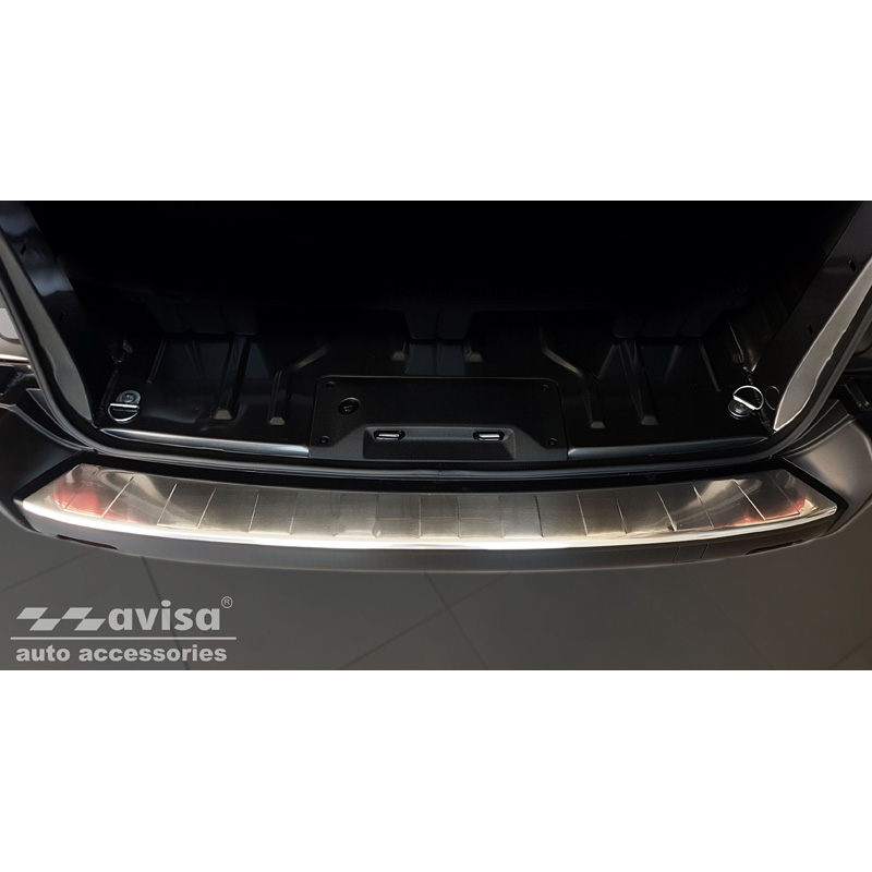 Protection de seuil arrière inox sur mesure pour Toyota Proace II Furgon 2016- & Opel Zafira Life 2019- 'Ribs'