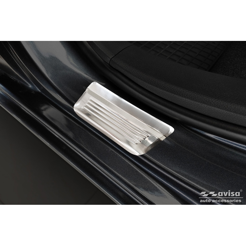 Seuils de portes inox sur mesure pour Honda Civic X HB 5-portes 2017- 'Lines' - 4-pièces