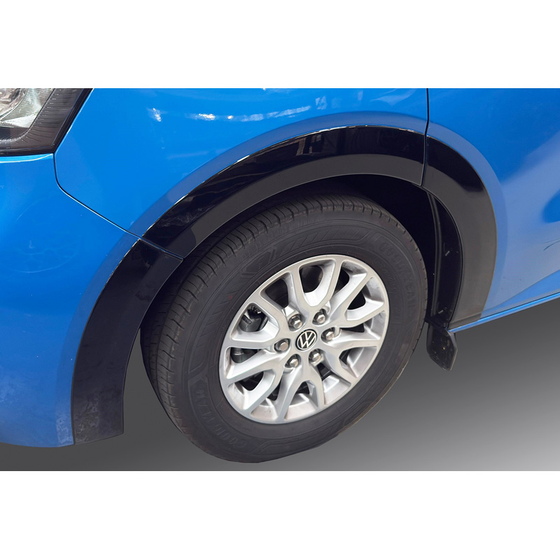 RGM Set extensions de garde-boue sur mesure pour Volkswagen Transporter T7 2024- empattement court - porte glissante à gauche - Noir brillant