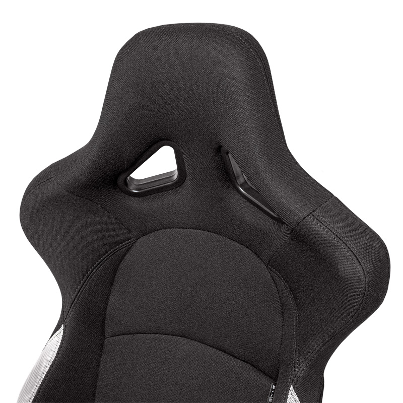 Siège baquet 'BS2' - Noir - Dossier réglable en polyester - incl. glissières