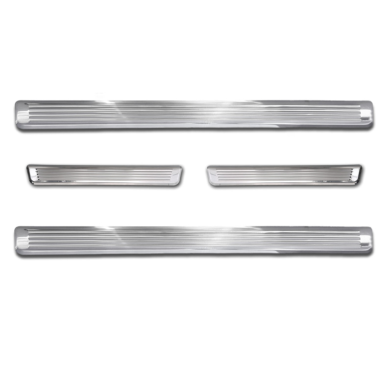 Seuils de portes inoxydable sur mesure pour BMW X7 G07 2019- 'Lines' - 4-pièces