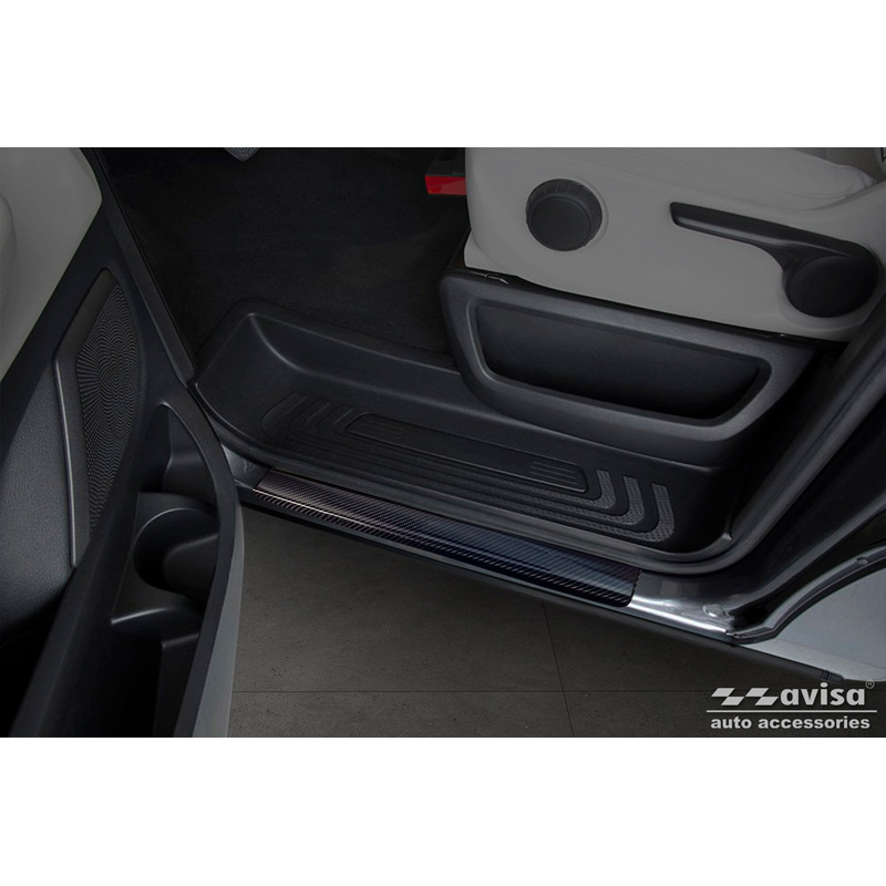Seuils de portes carboné 3D noir sur mesure pour Mercedes Vito & Classe-V 2014-2019 & Facelift 2019- 2-pièces