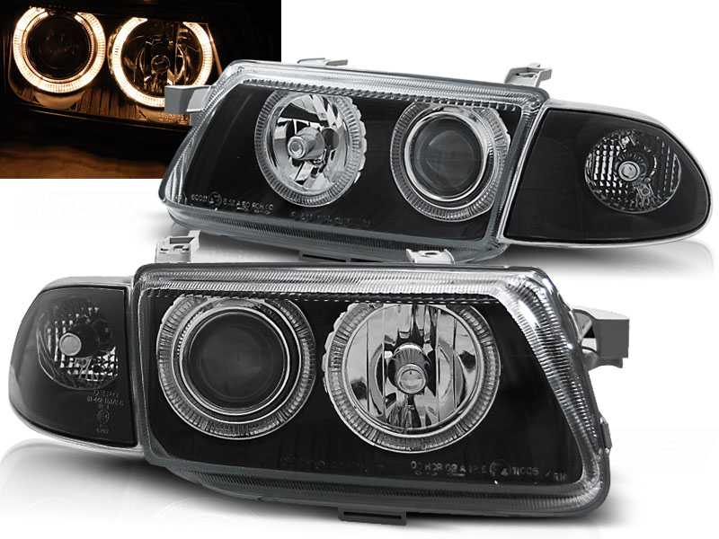 Phares Opel Astra F Angel Eyes noire