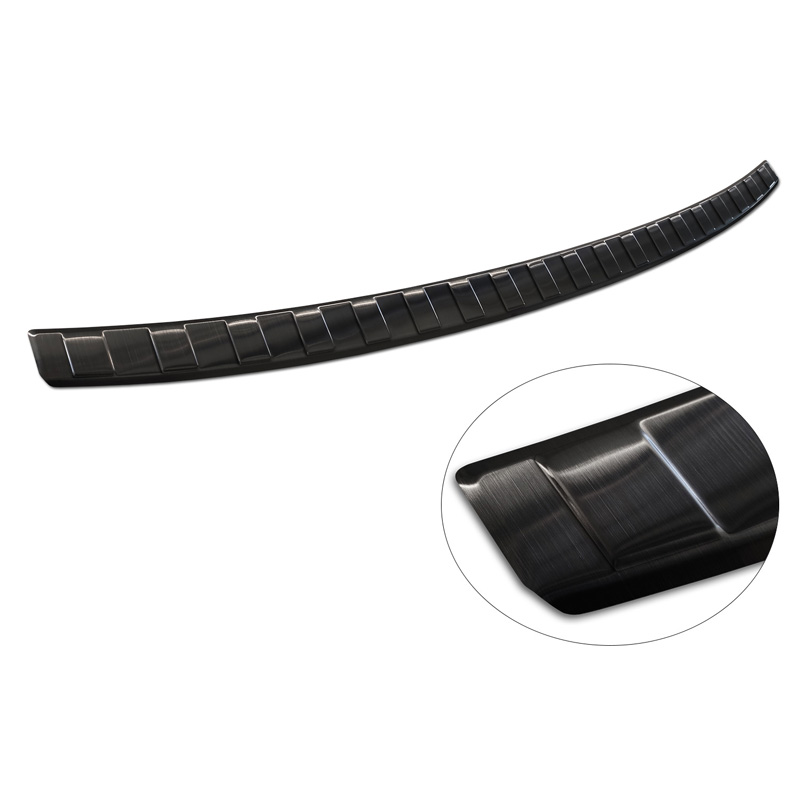Protection de seuil arrière inox Noir sur mesure pour Audi Q3 II 2019- incl. S-Line 'Ribs'
