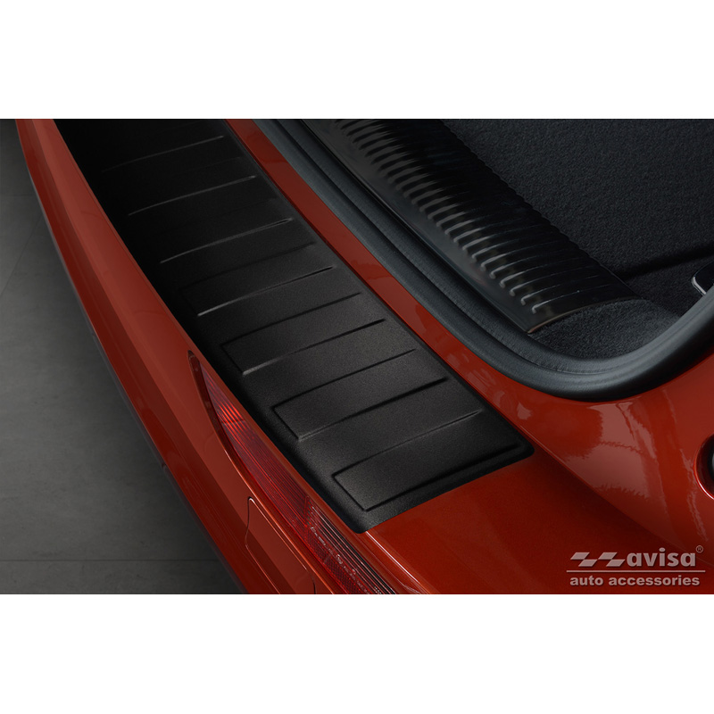 Protection de seuil arrière inox noir mat sur mesure pour Audi Q5 2008-2012 & 2012- 'Ribs'