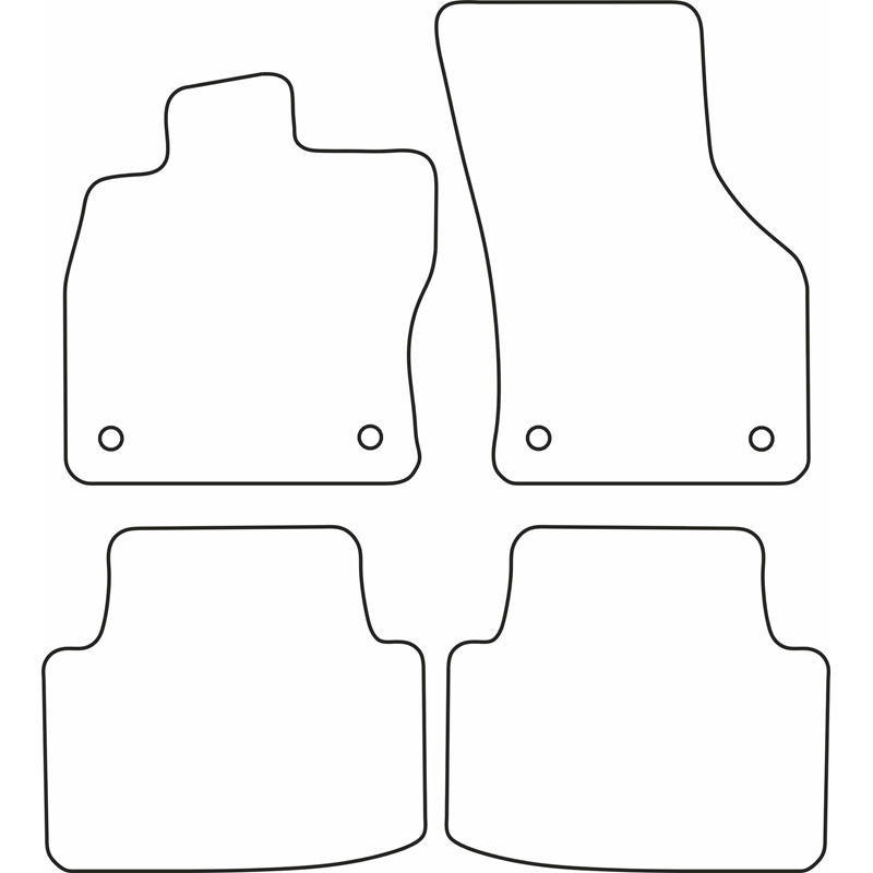 Set de tapis de sol en velours sur mesure pour Volkswagen Passat 3G/B8 2014-