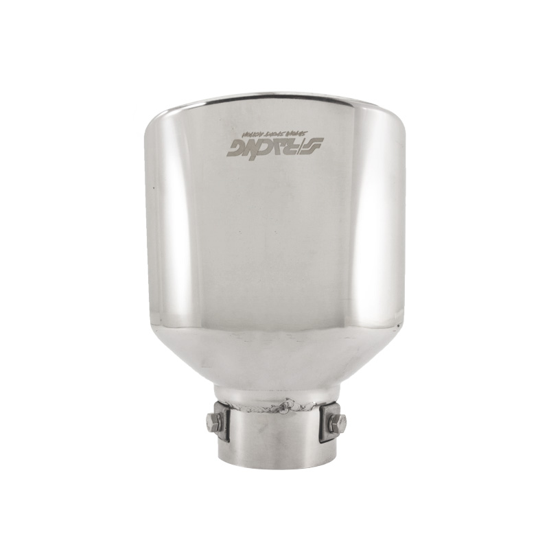Simoni Racing Embout d'Échappement Ovale Inox - 135x85xL185mm - Montage ->60mm