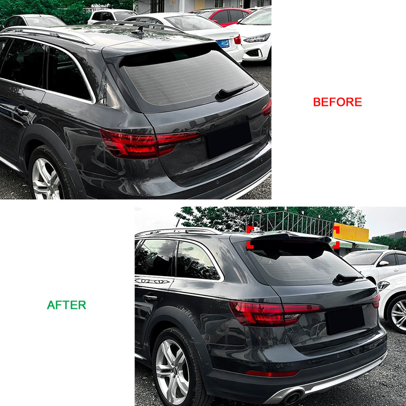 Becquet de toit (Spoiler Cap) sur mesure pour Audi A4 (B9) Avant 2015-2024 (ABS Noir Luisant)