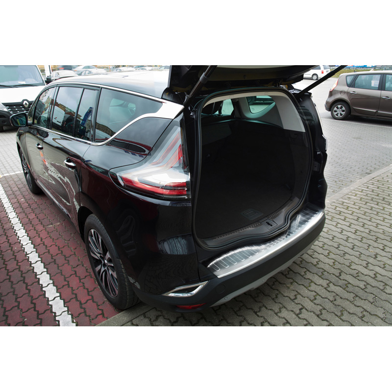 Protection de seuil arrière inox sur mesure pour Renault Espace 2015-2023 excl. Initiale Paris 2020-2023 'Ribs'