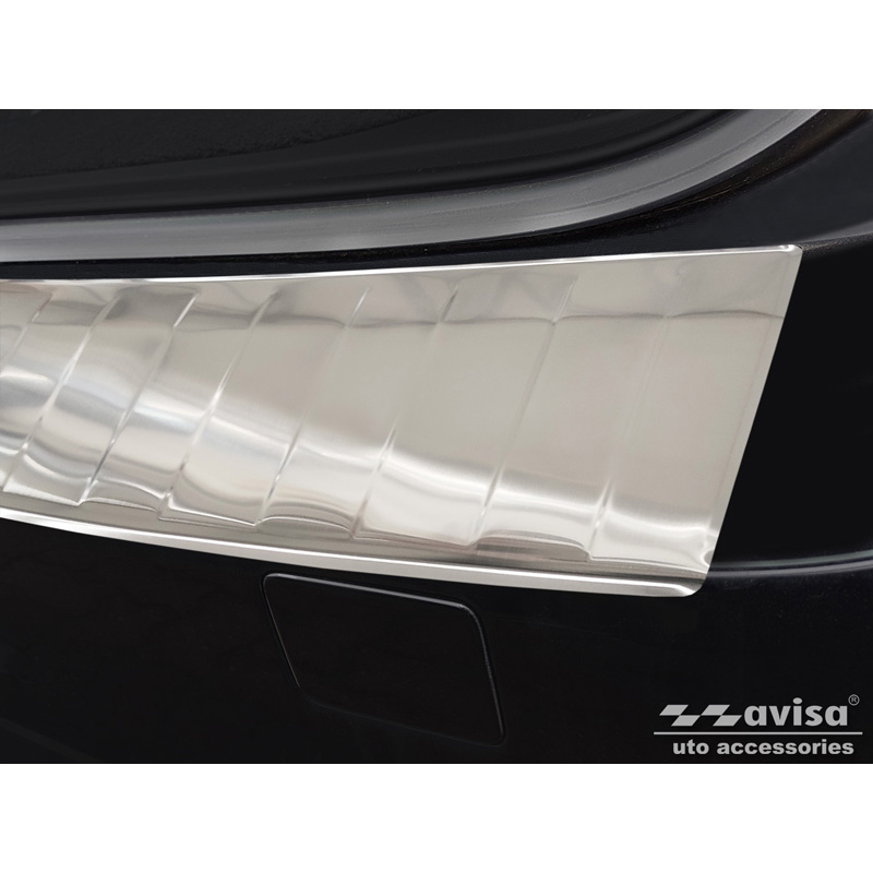 Protection de seuil arrière inox sur mesure pour Volvo V70 Facelift 2013-2016 'Ribs'