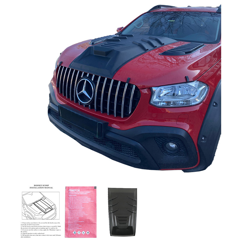 Écope de capot sur mesure pour Mercedes Classe-X W470 2017- - Noir mat