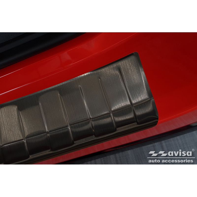 Protection de seuil arrière inox noir sur mesure pour Toyota Yaris IV Hatchback 5-portes 2020-2024 & Facelift 2024- excl. GR 'Ribs'