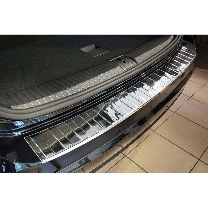 Protection de seuil arrière inox sur mesure pour Volkswagen Touran III 2015- incl. R-Line 'Ribs'
