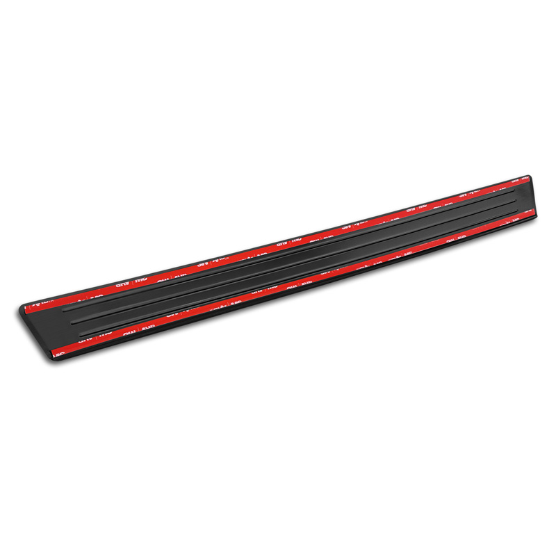 Seuils de portes inoxydable noir sur mesure pour Volkswagen ID.7 2023- & ID.7 Tourer 2024- - 'Lines' - 4-pièces